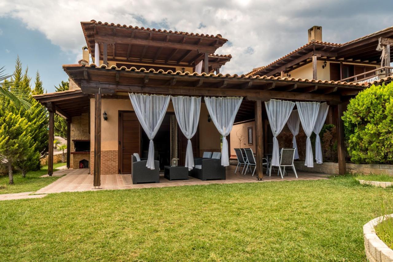 Blue Thea Luxury Villa In Afitos Bagian luar foto